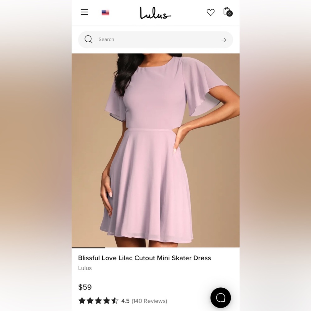 Lulu's Lilac Flutter Sleeve Mini Dress